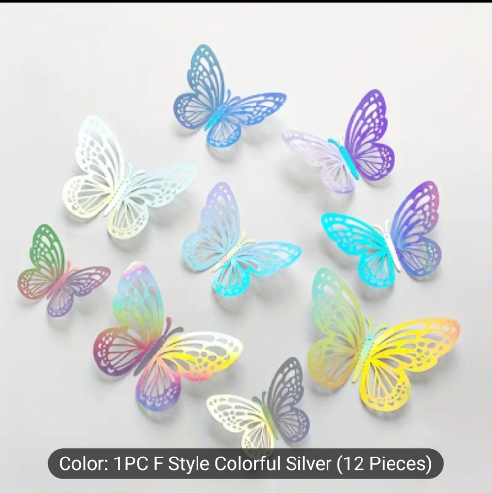3D Butterfly Wall Stickers Iridescent Rainbow 🌈 - Picture 3 of 6